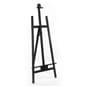 Wood Easel for Floor with Adjustable Top Clamp and Bottom Support Bar - Black