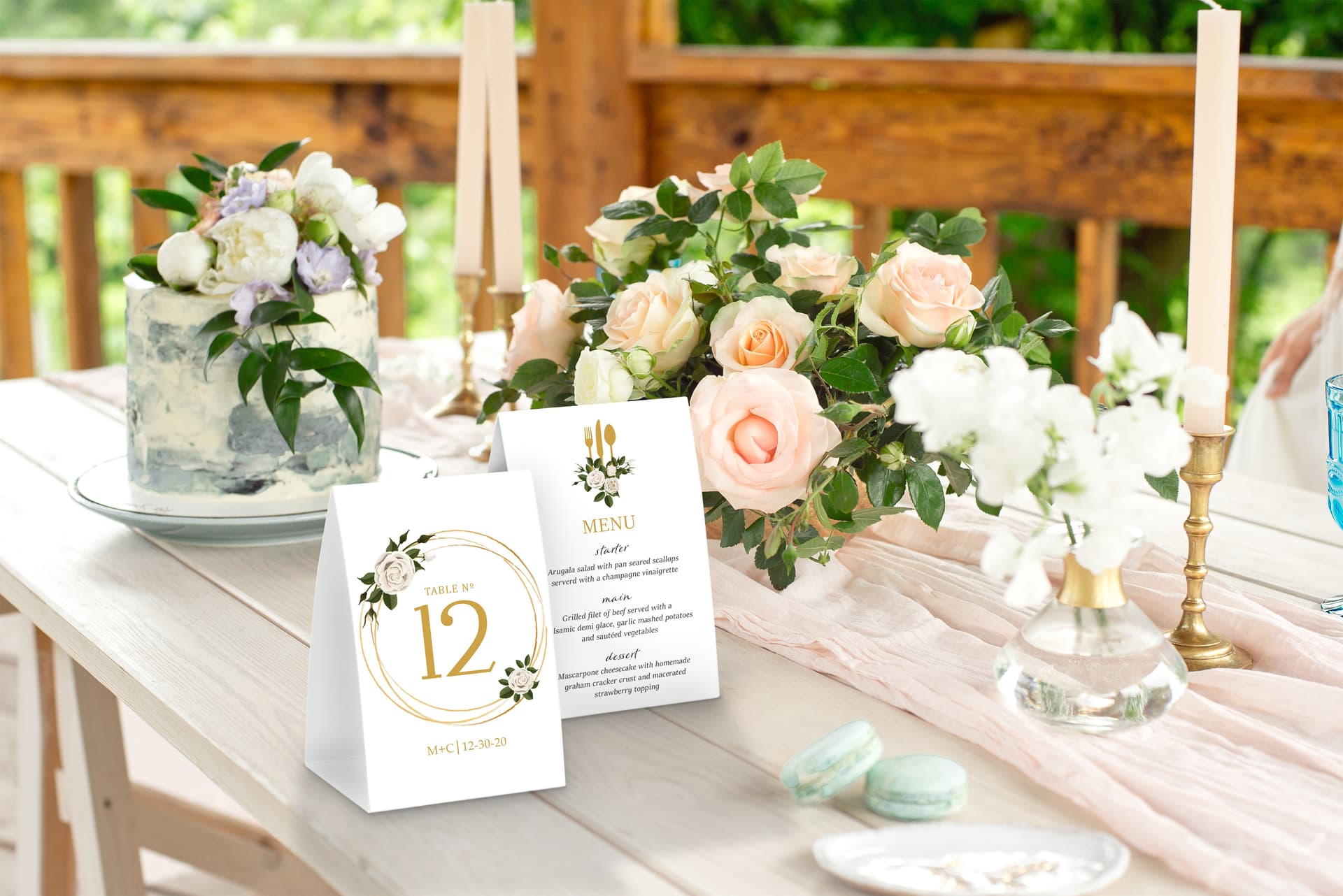 Custom table tents with 2-sided printing