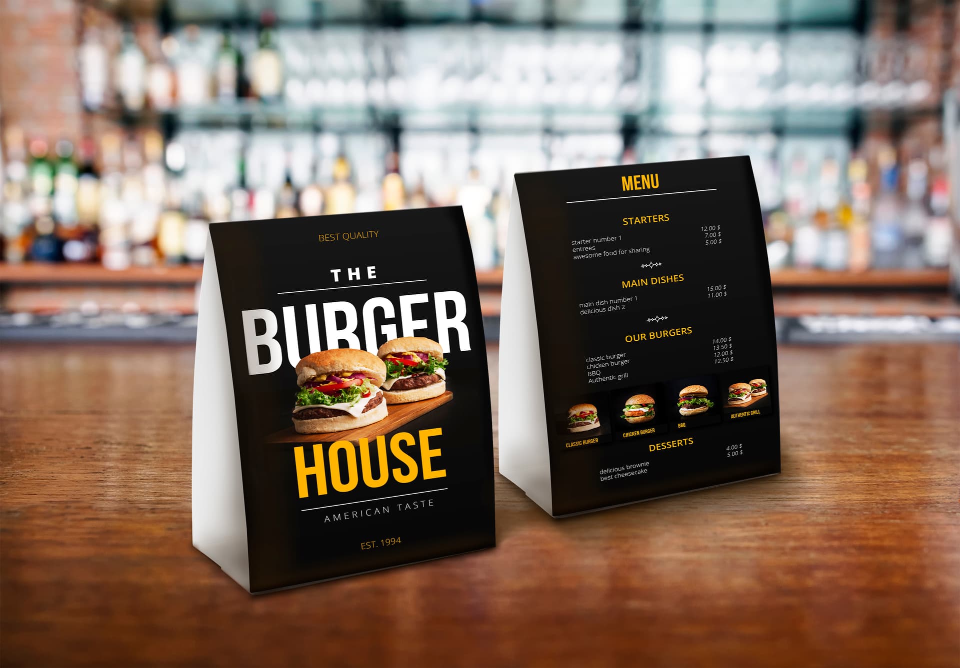 Custom table tents with full bleed printing 