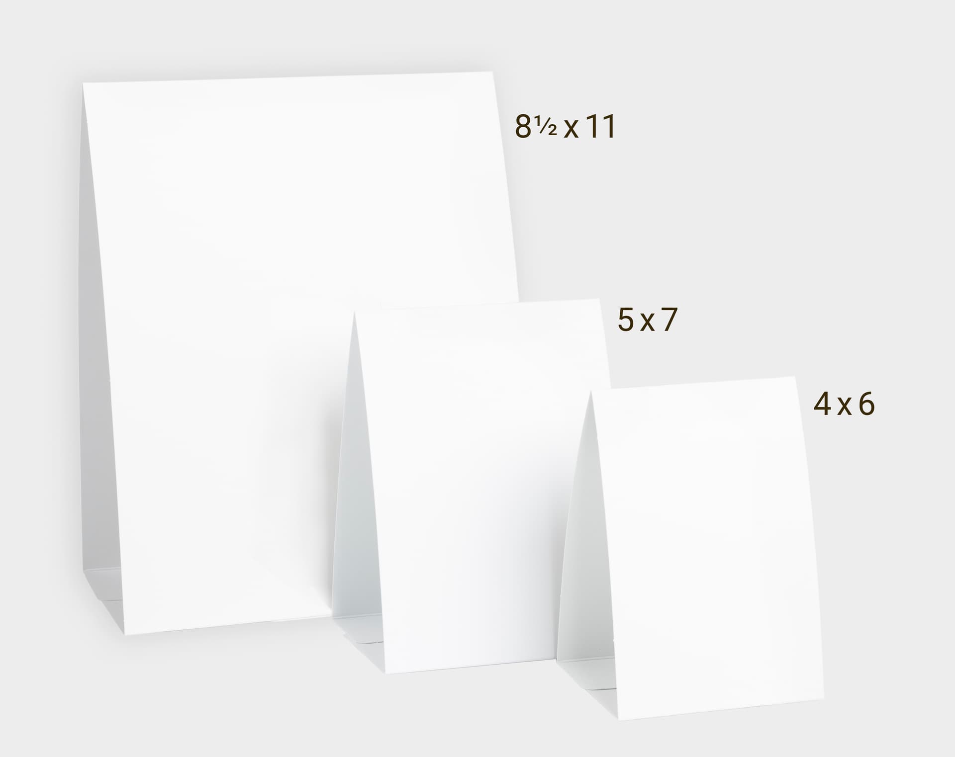 Custom table tents with heavyweight cardstock construction 