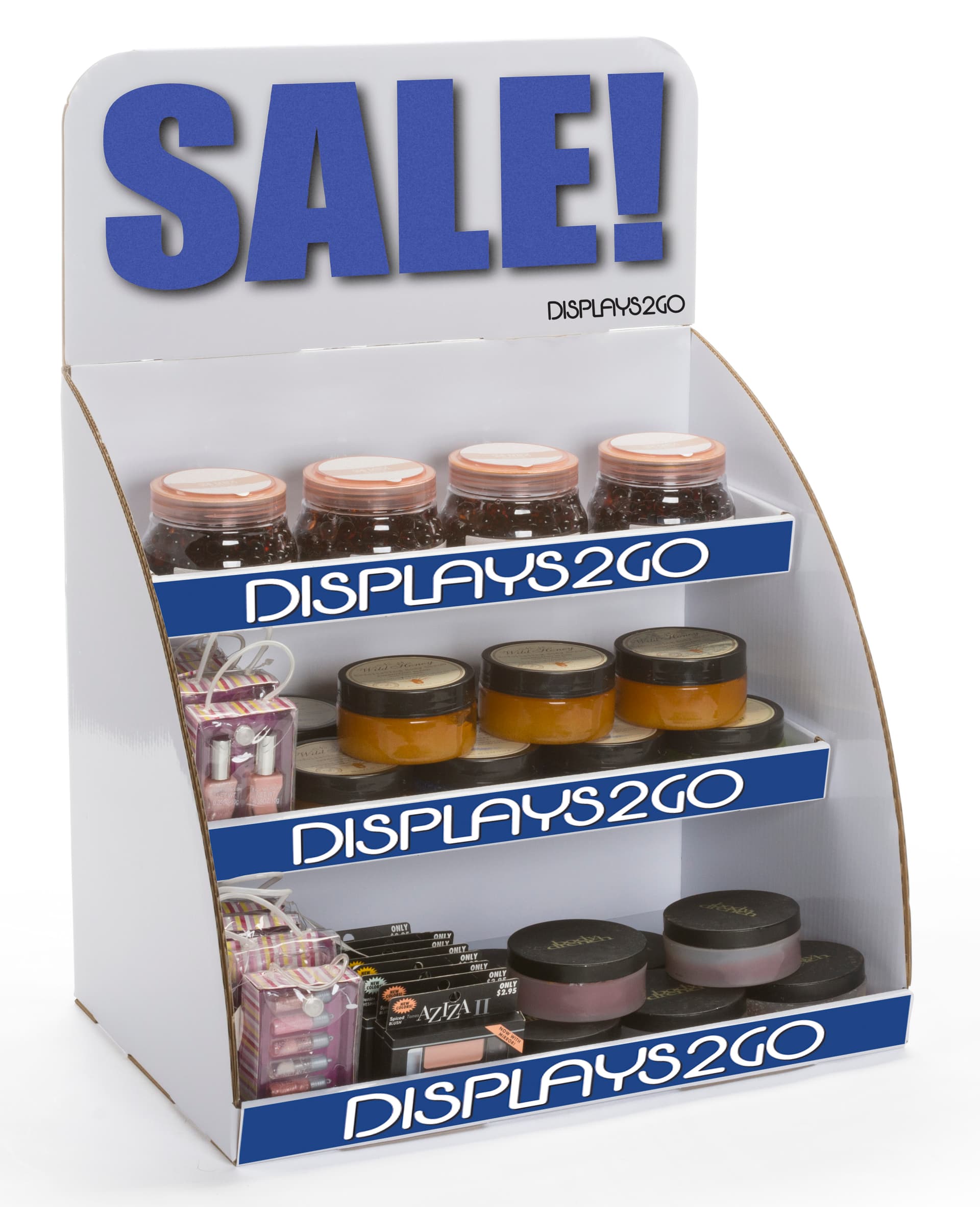 Tabletop Cardboard Display with 3 Tiers
