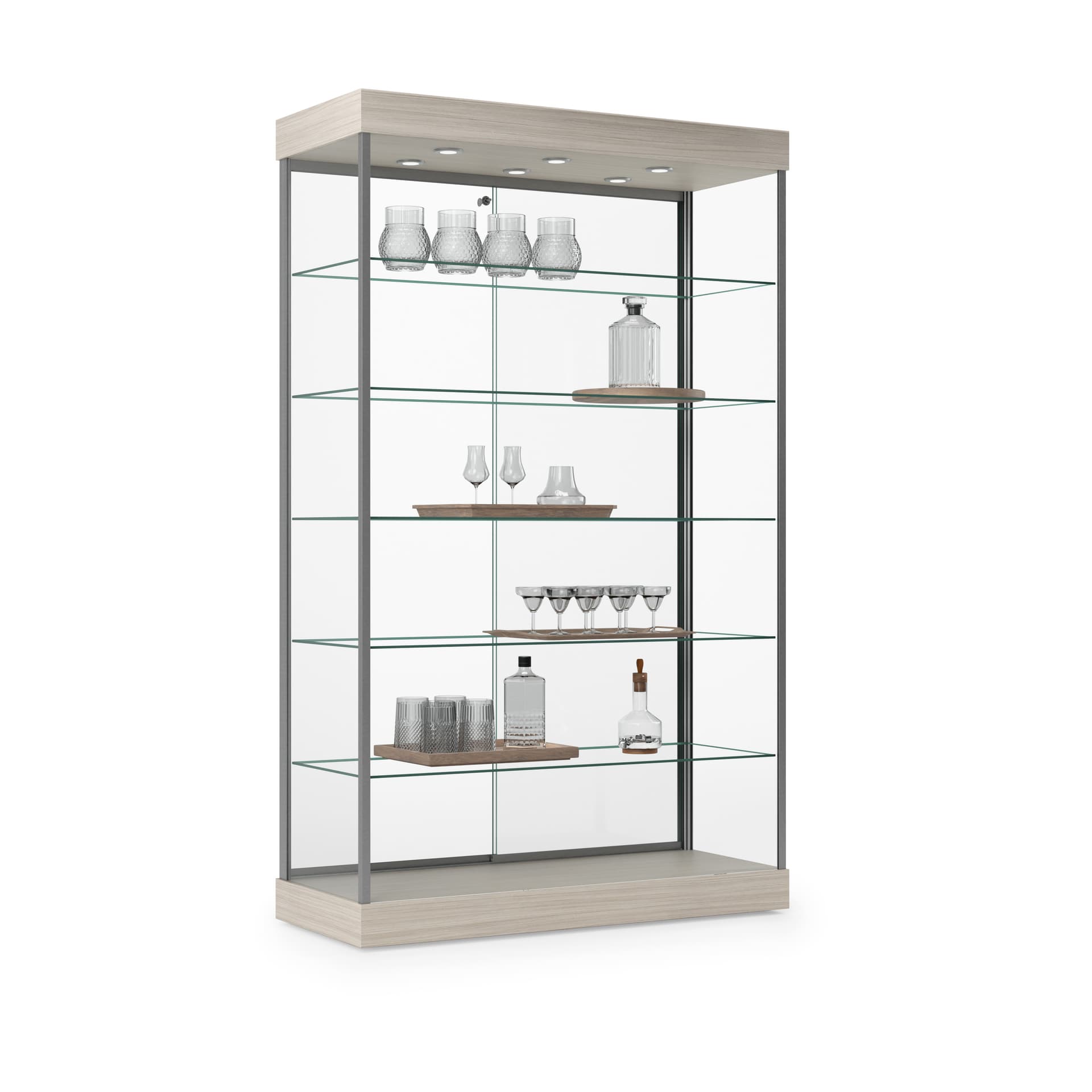 Frameless Display Case with Tempered Glass