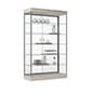 48” Frameless Display Case w/ 5 Tempered Glass Shelves, LED Lights - Concrete Groovz