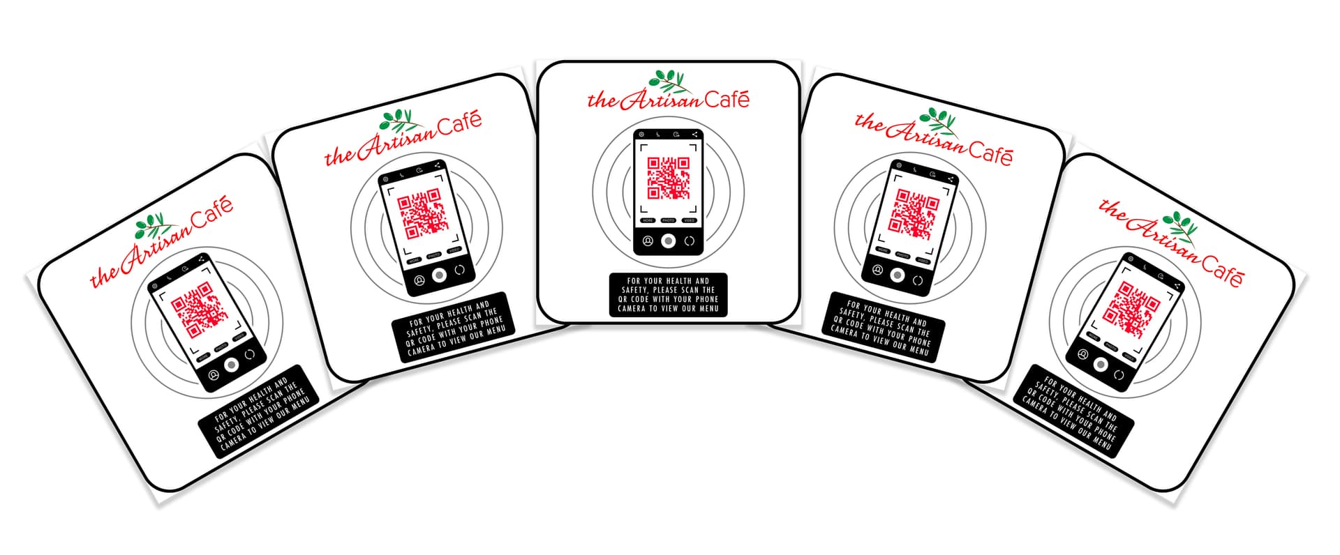 Custom printed decals with QR code and low-tack adhesive backing