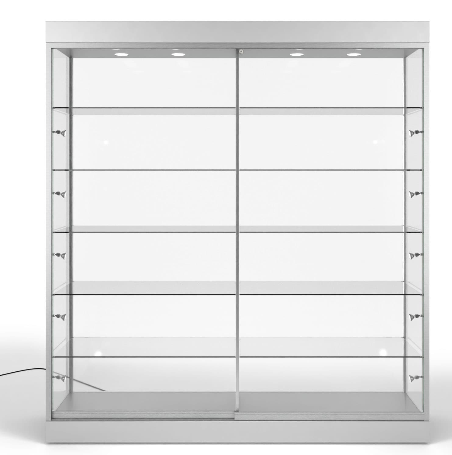 Glass showcase cabinet with 10 spotlights 