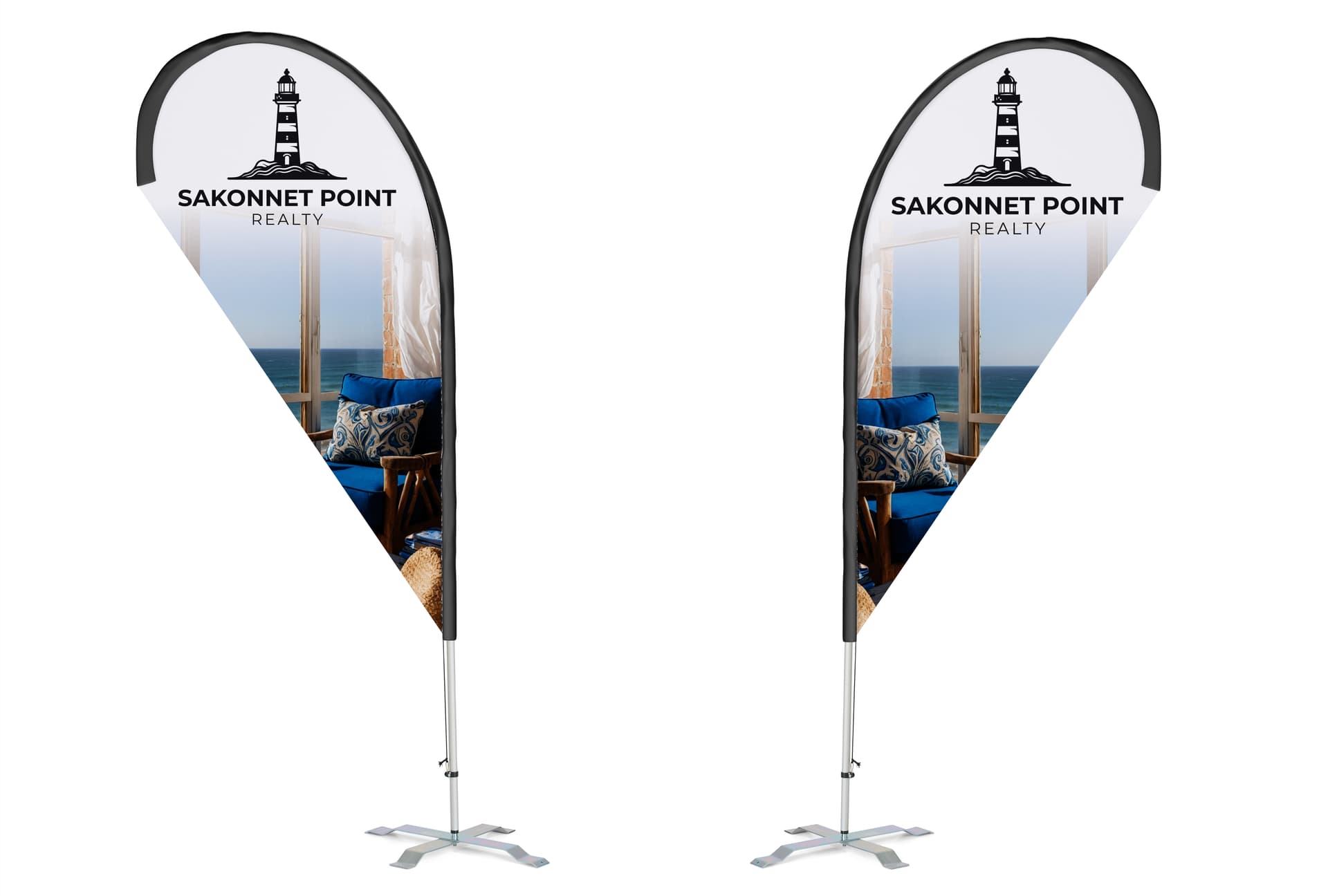 Double-Sided Replacement Flag for TDFKIT Teardrop Advertising Flags showing double-sided printing