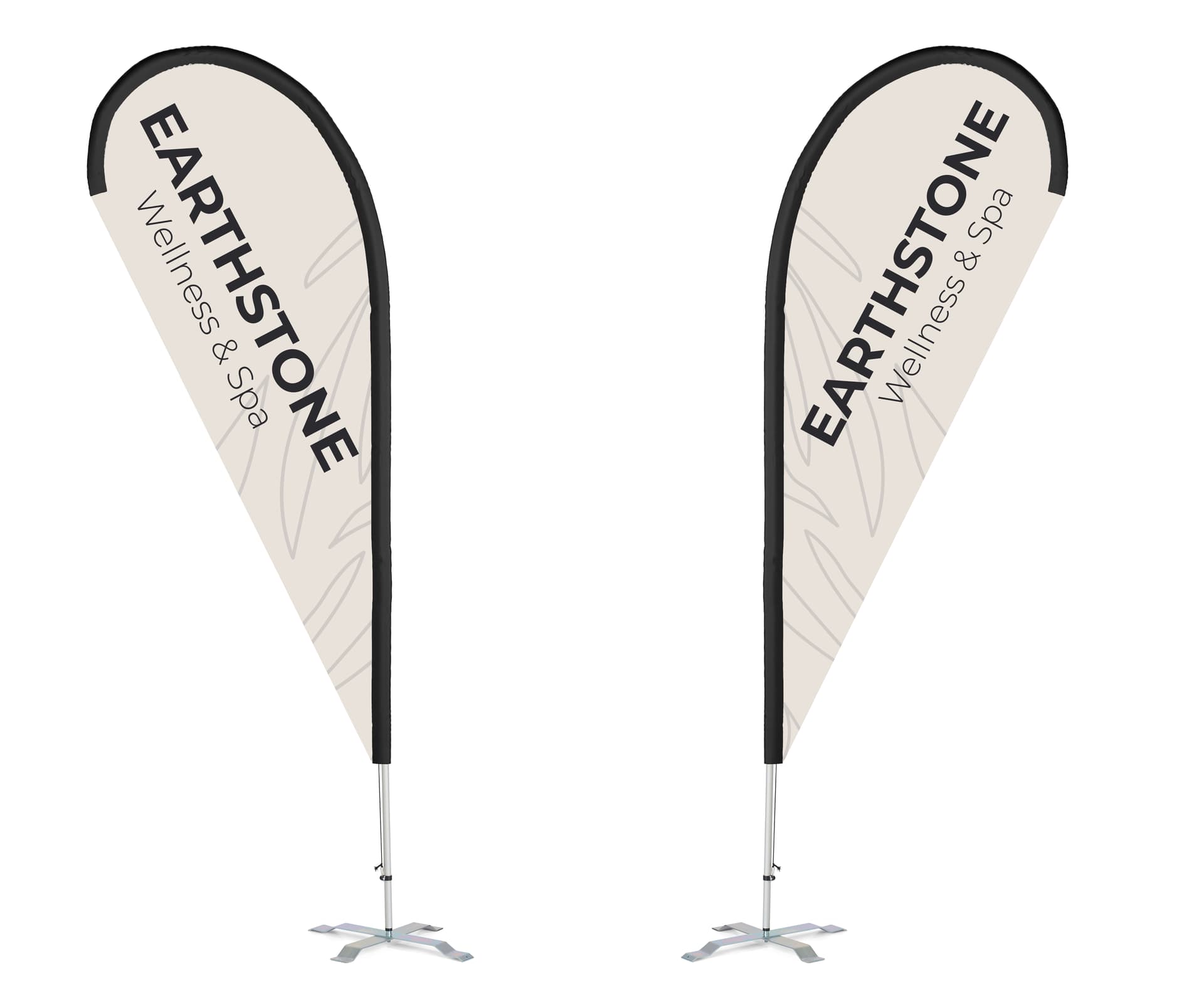 Double-Sided Replacement Flag for TDFKIT Teardrop Advertising Flags showing double-sided printing
