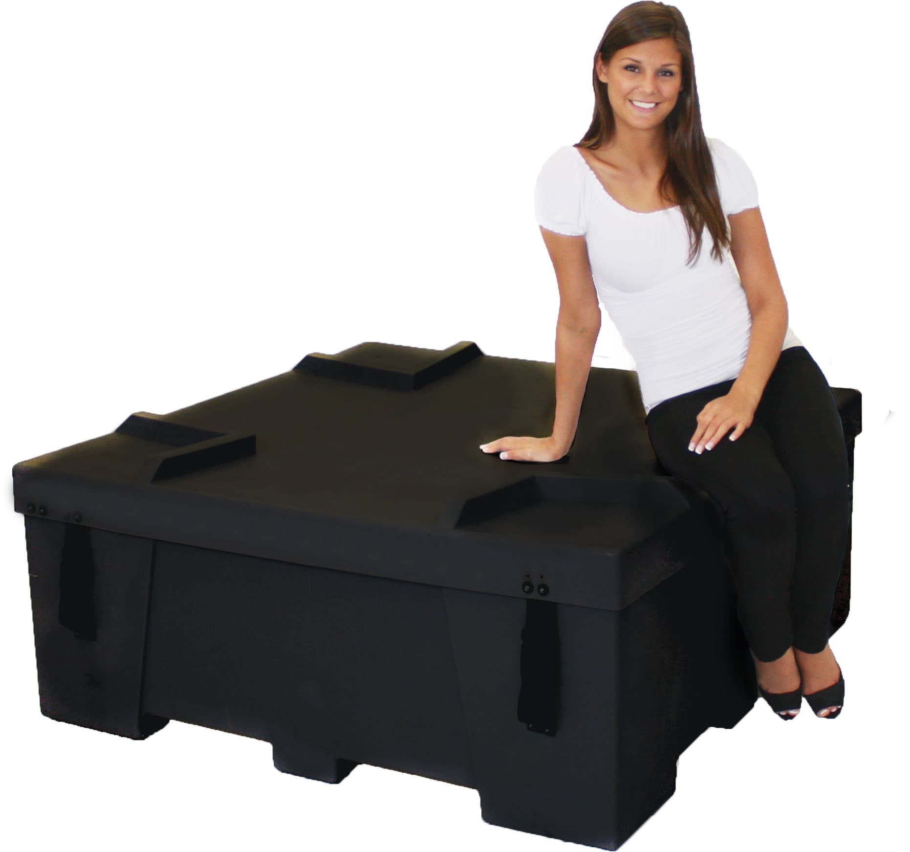 Plastic storage crate with stackable design