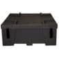Plastic Storage Crate with Casters - Black