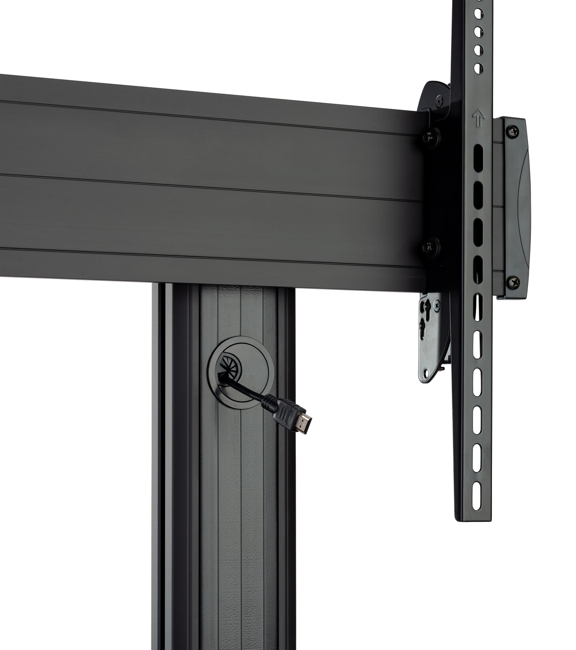 Heavy duty rolling TV stand with cable management