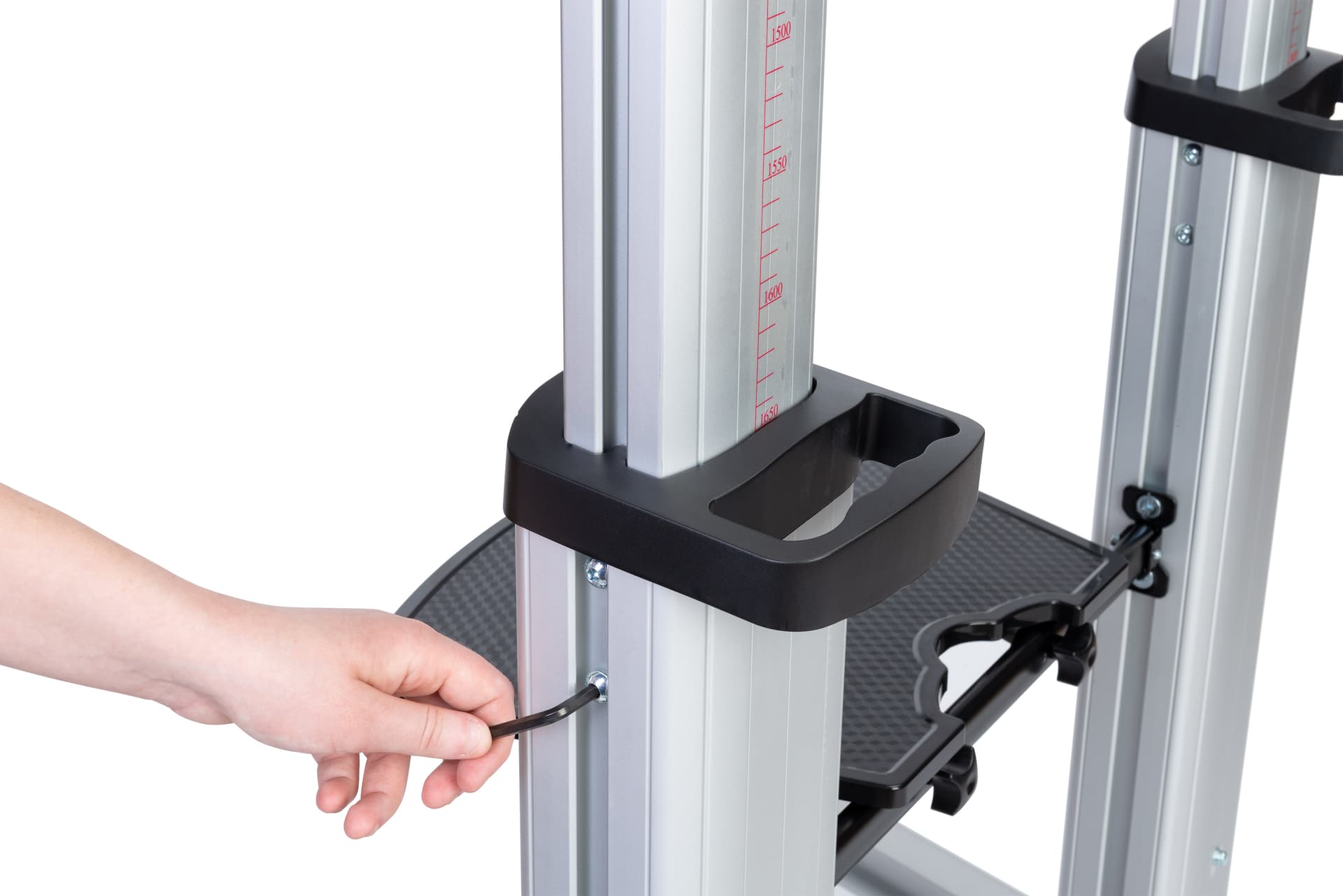 Heavy duty 80" TV display with wheels and allen key height adjust