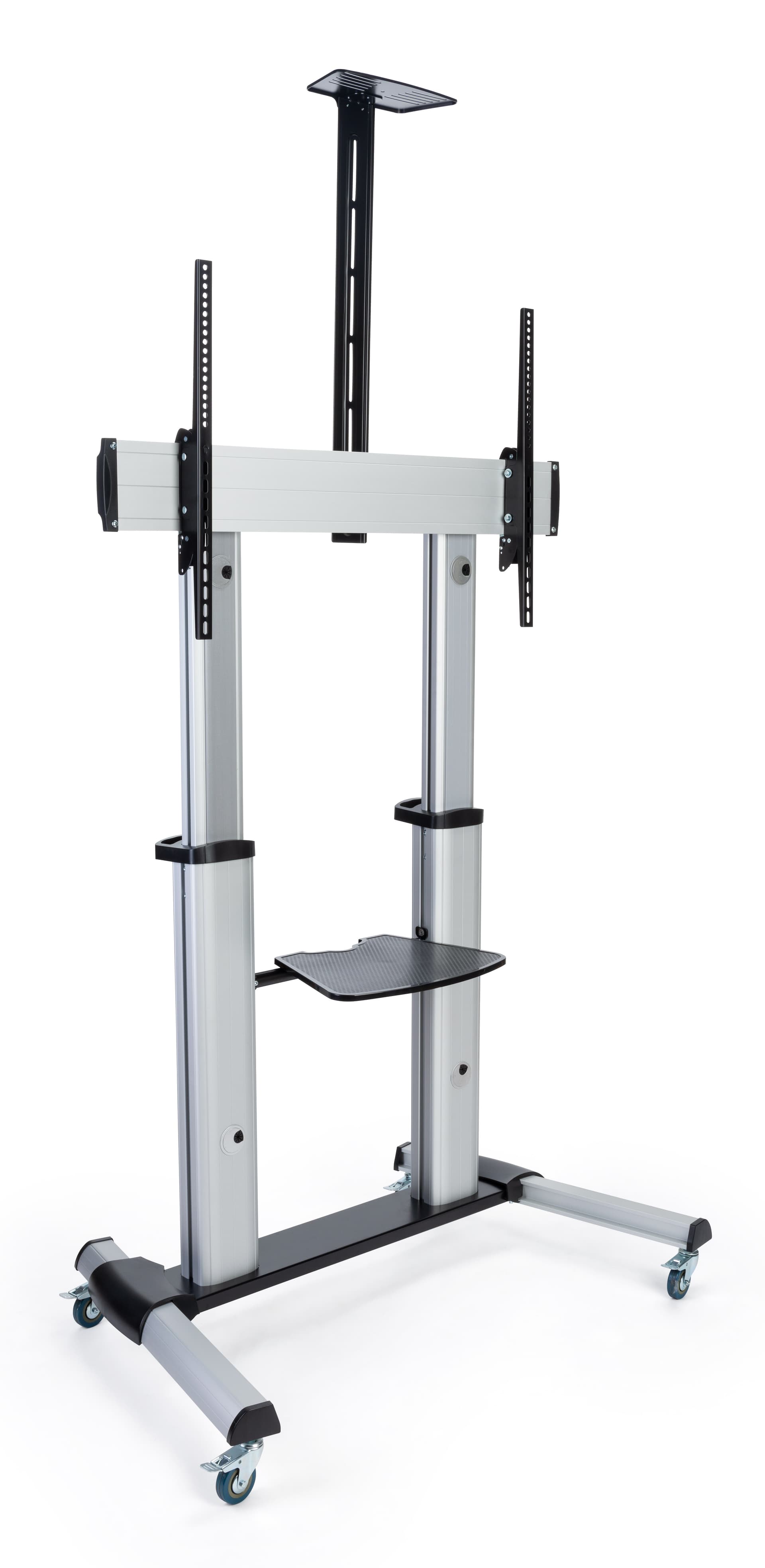 Rolling heavy duty 80" TV display with wheels