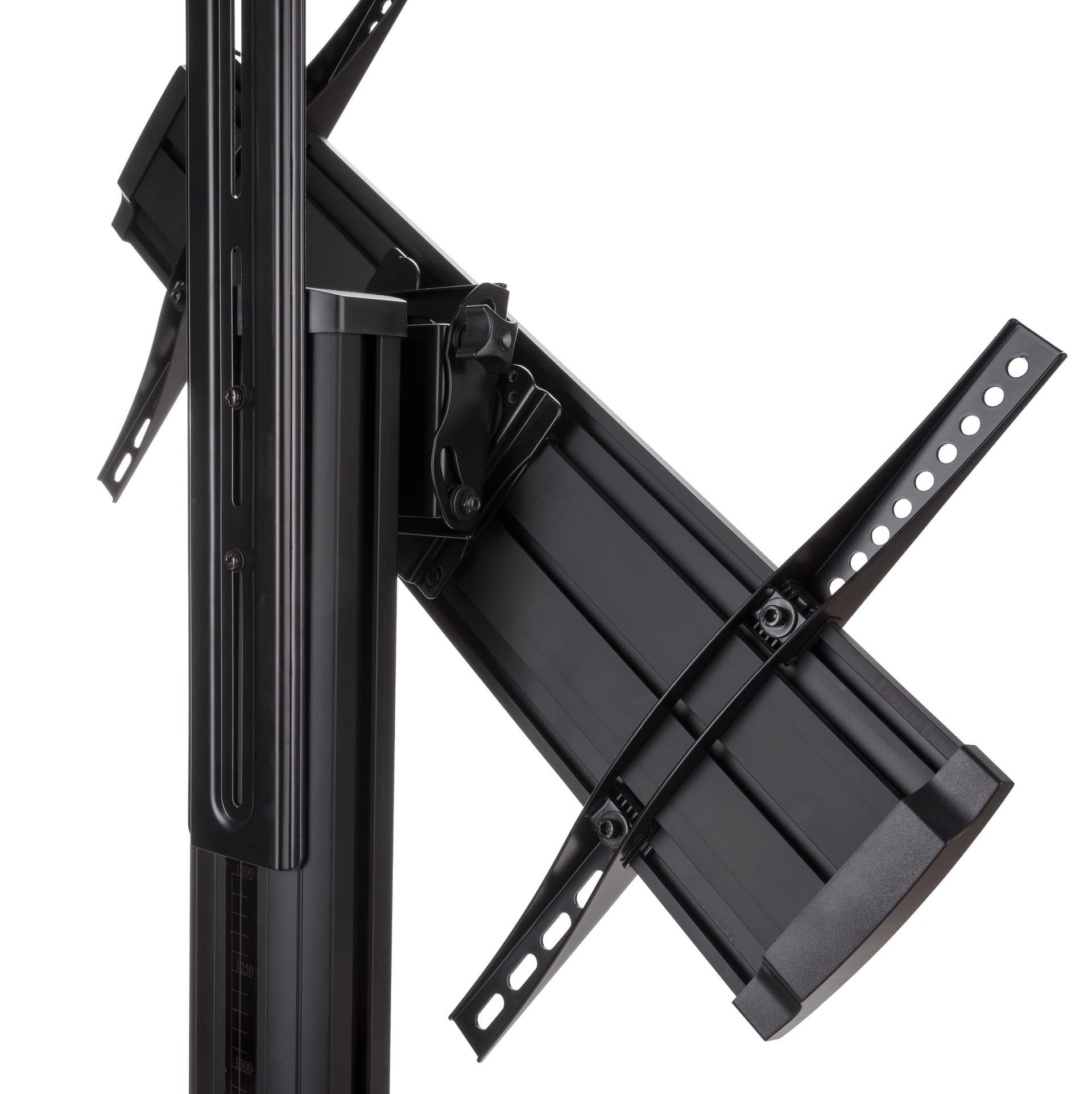 Widescreen monitor stand on wheels with portrait & landscape orientation