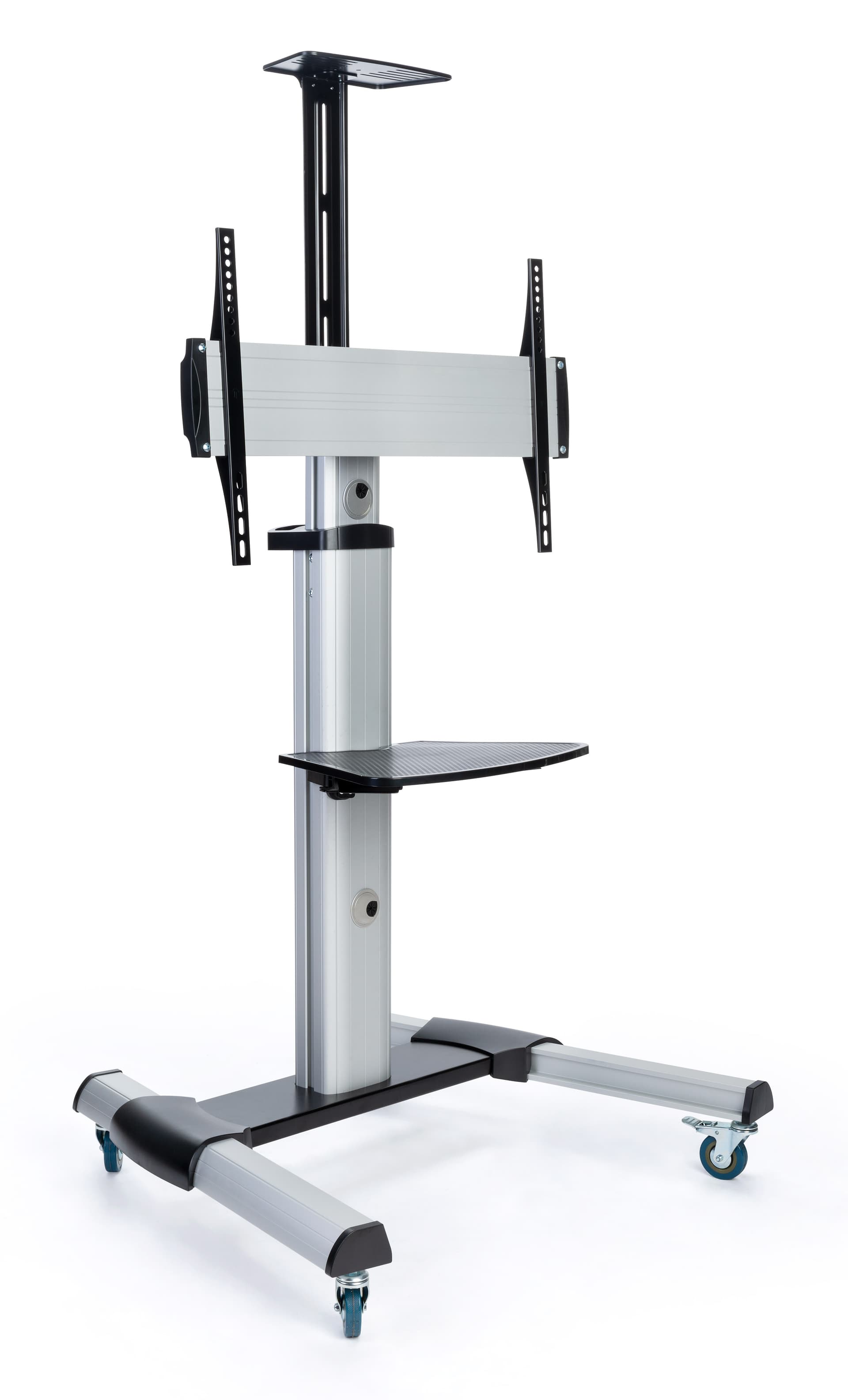Height adjustable rolling TV stand for flat screen TV 