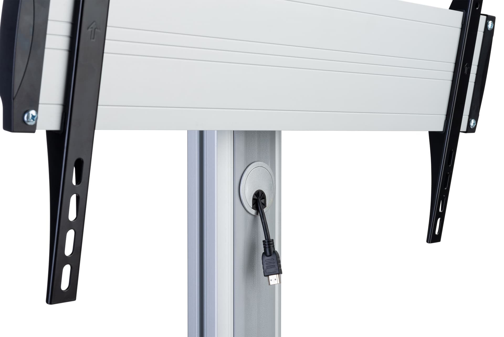 Rolling TV stand for flat screen TV with cable management