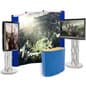 10x10 Trade Show Booth Kit w/ Counter, 2 Truss TV Mounts, Backdrop and Flooring