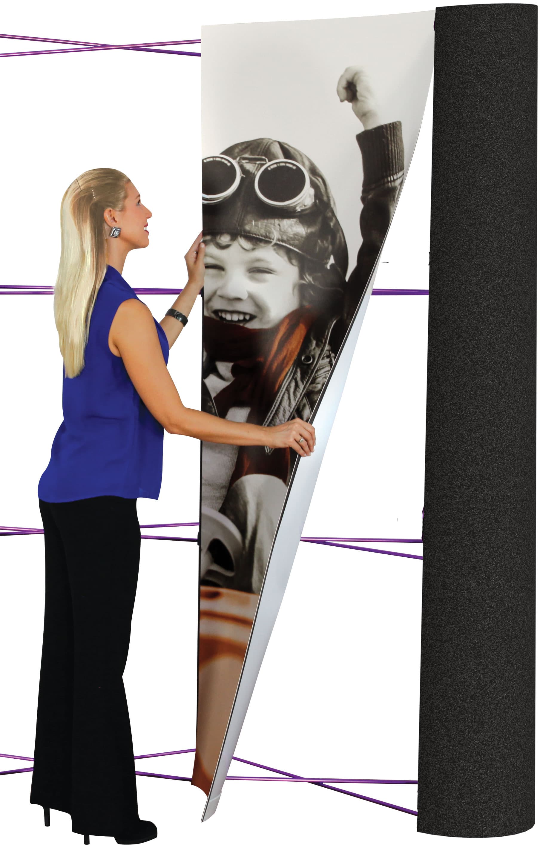 Pop up booth with 4 artwork panels