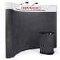 10' Curved Pop Up Display w/ Custom Header, 2 Spotlights & Portable Counter - Black