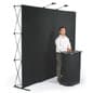 10' Pop Up Display with Hook-and-Loop Fabric, 2 Spotlights & Portable Counter - Black
