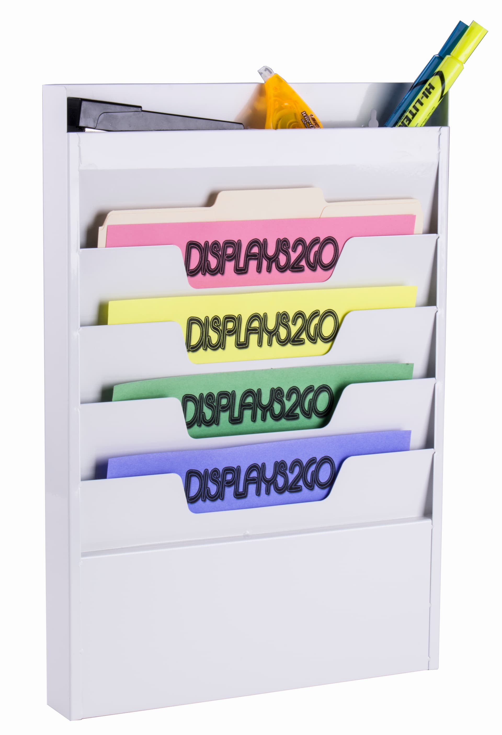 White Wall File with 4 Pockets & Organizer
