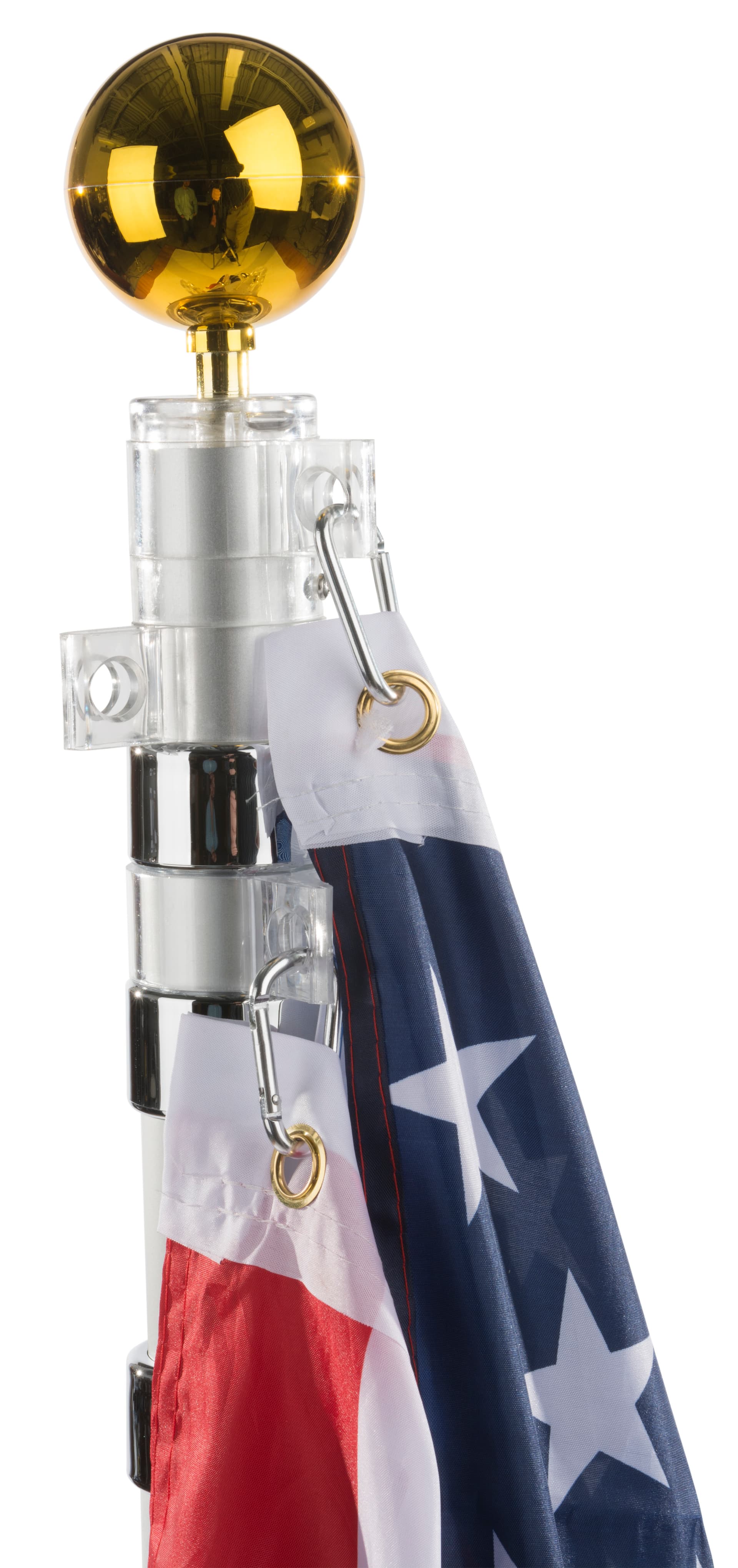 Portable Flag Pole with Gold Finial Ball