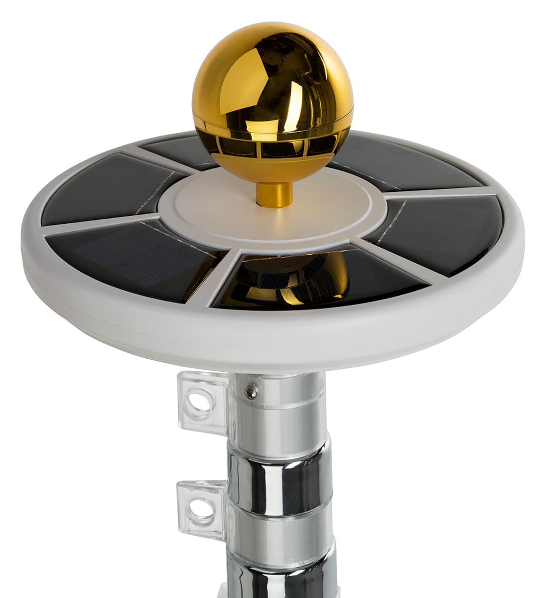 Solar flagpole light attachment