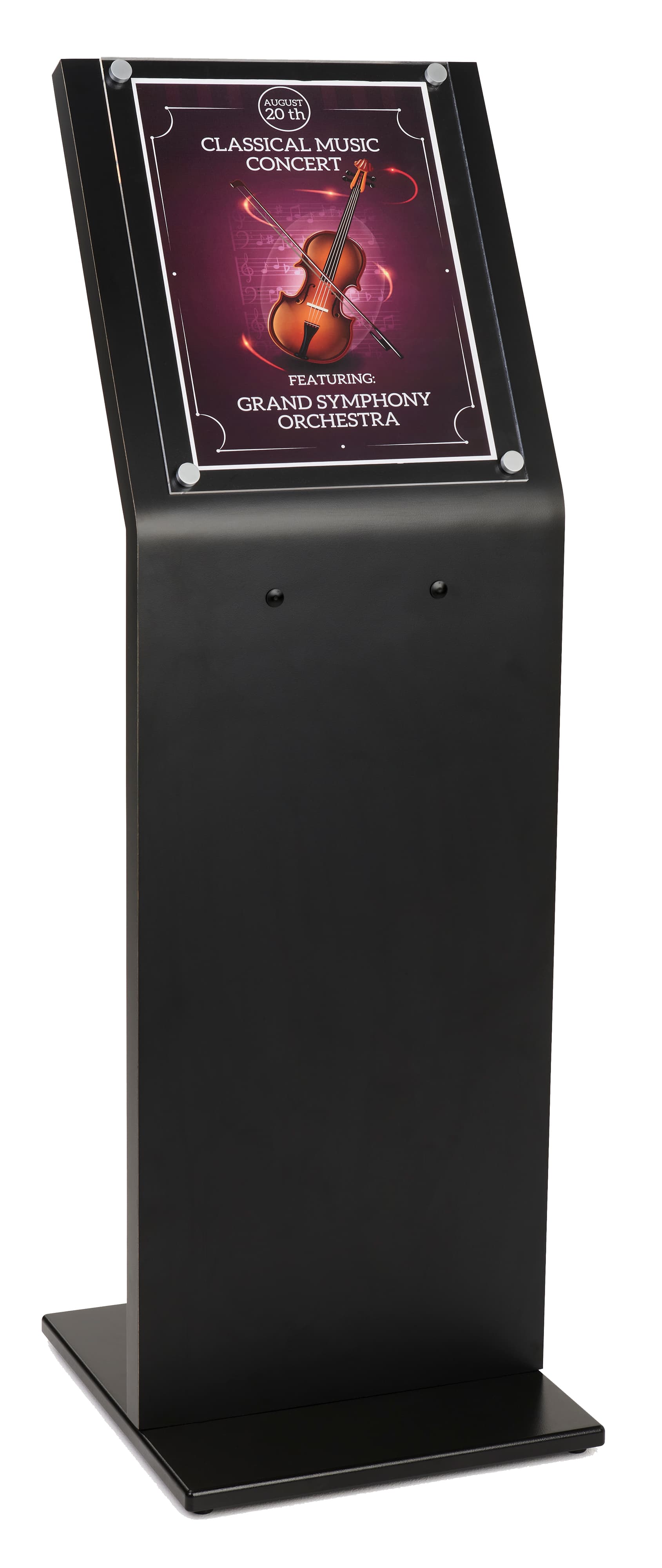 Large Black Laminate Sign Stand with Square Bottom
