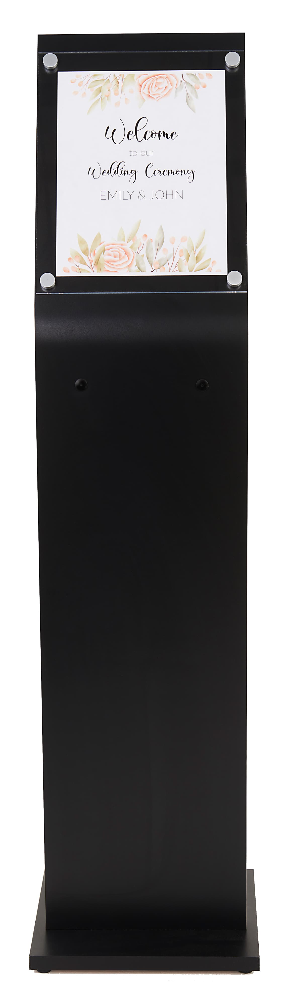 Acrylic Face Black Laminate Sign Stand
