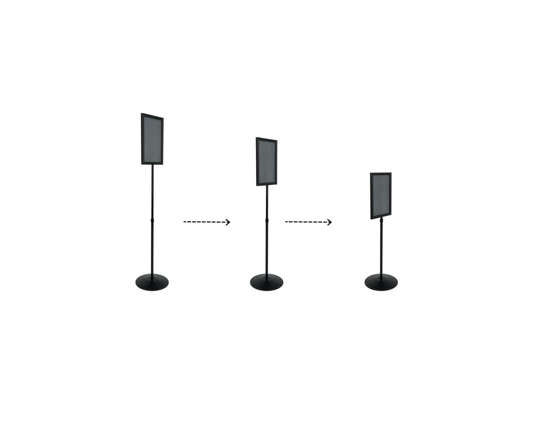 Sign displays with adjustable heights