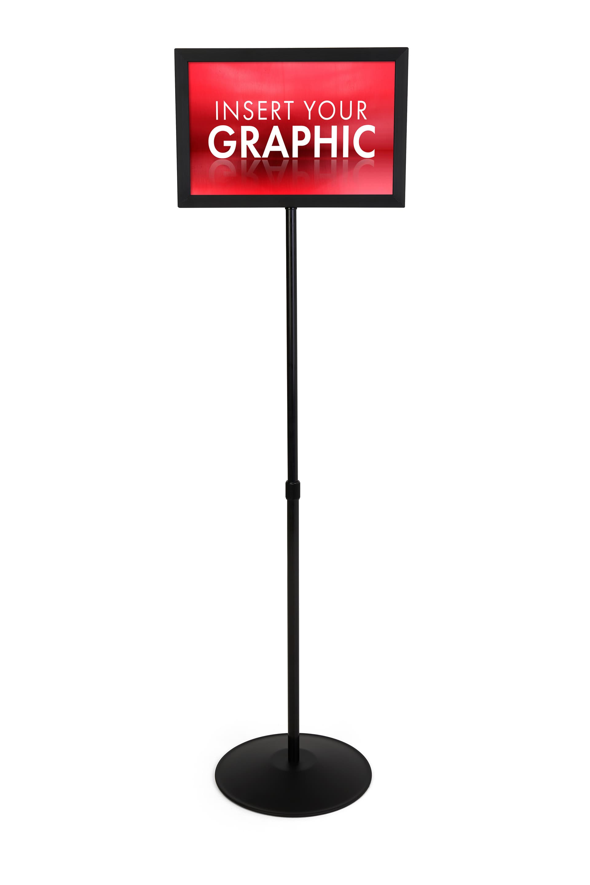 Metal sign frame for customized graphics