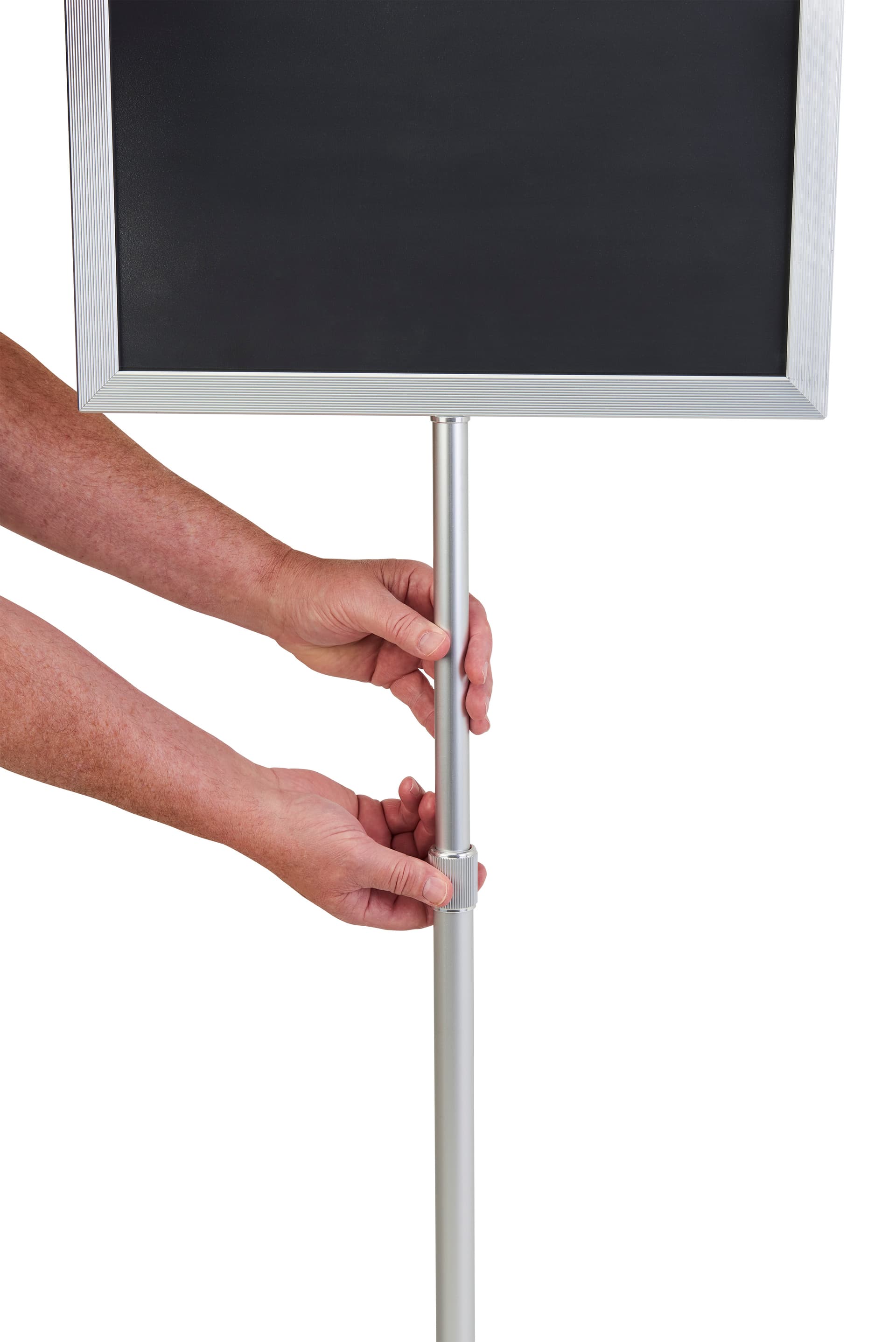 Metal sign frame is easily adjusted