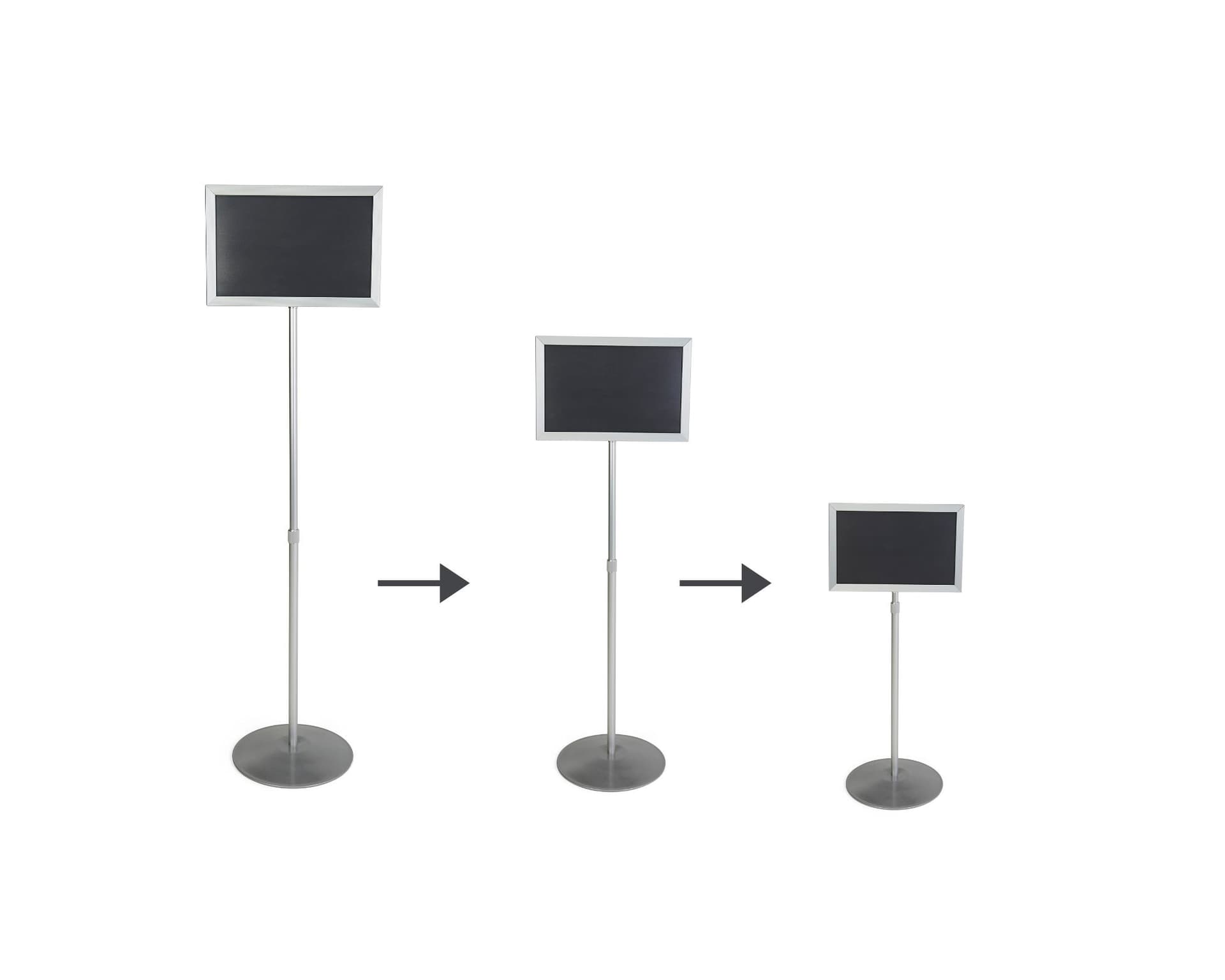 Metal sign frame with adjustable heights
