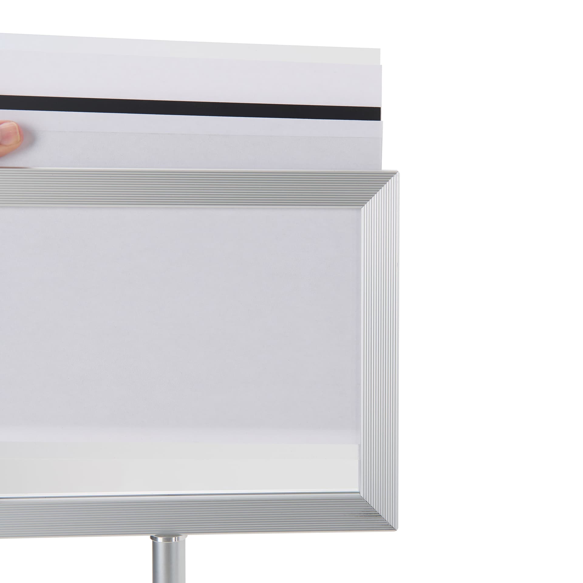 Sign Displays Feature Satin Silver Finish & Landscape Orientation