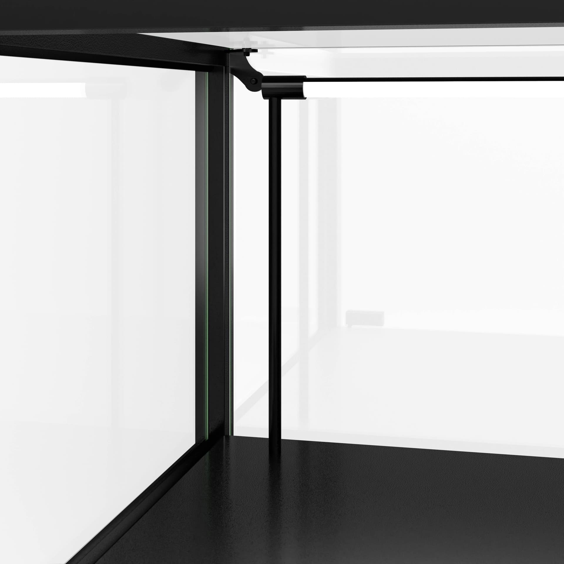 Showcase table with LED light strip