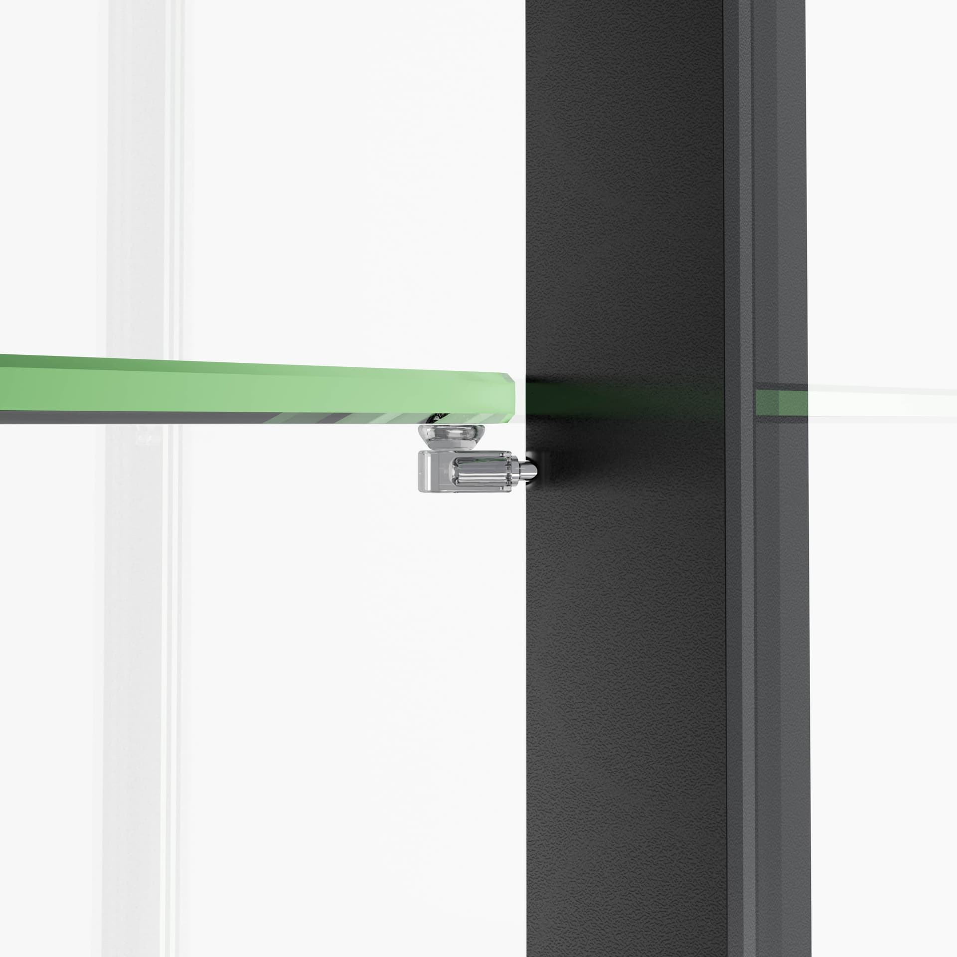 Glass display cabinet with locking doors 