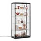 37"w Tempered Glass Display Case, Locking Doors, Height Adjustable Shelves