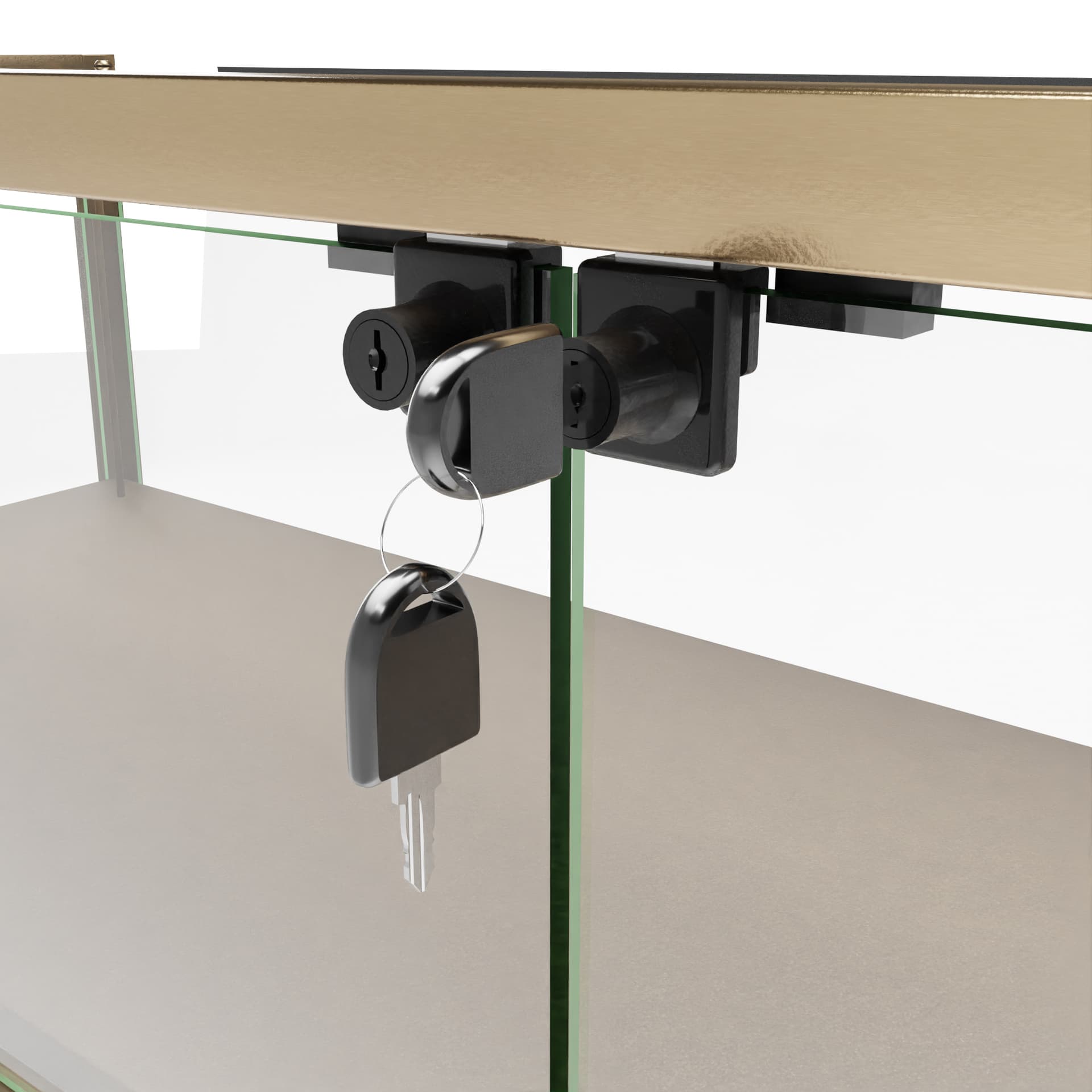 Showcase table with locking display