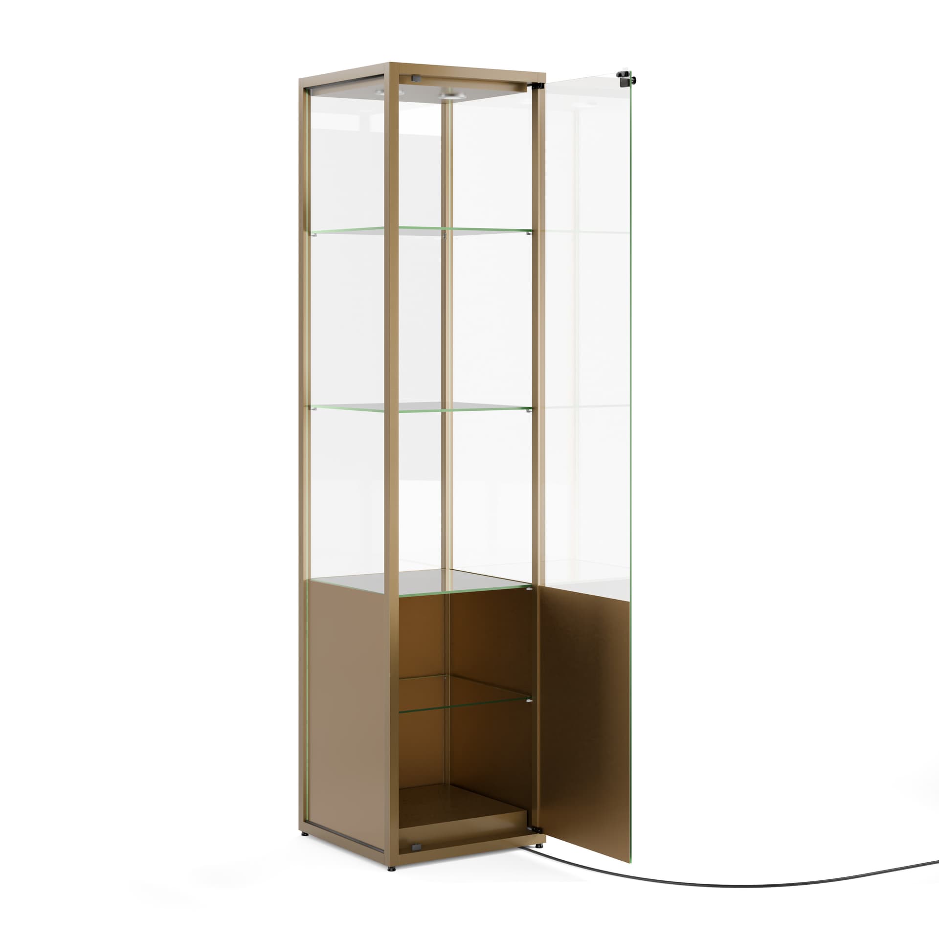 Glass display cabinet with storage cabinet