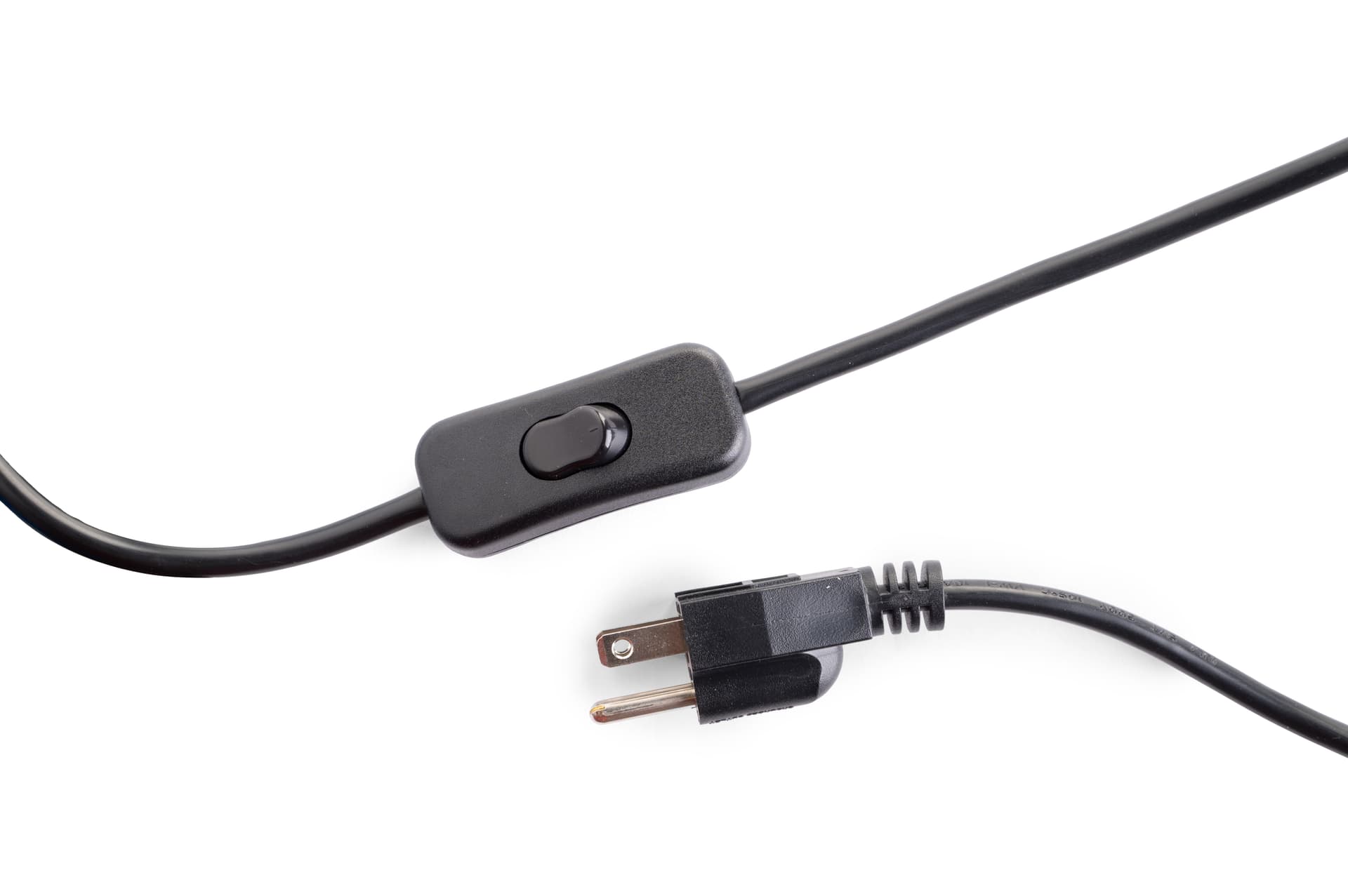 Power cord with integrated on/off switch