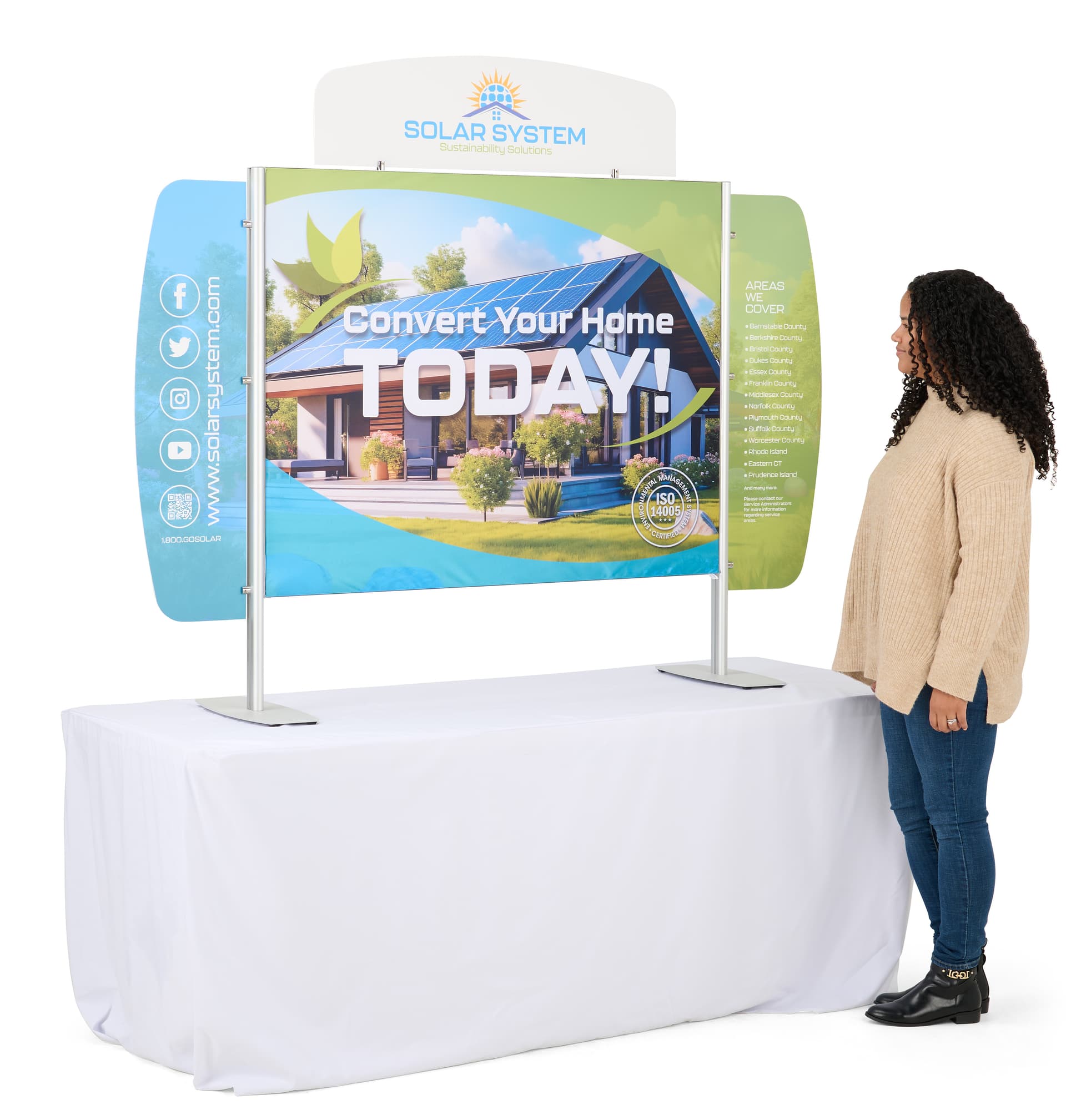 Trade show tabletop display with design online features 