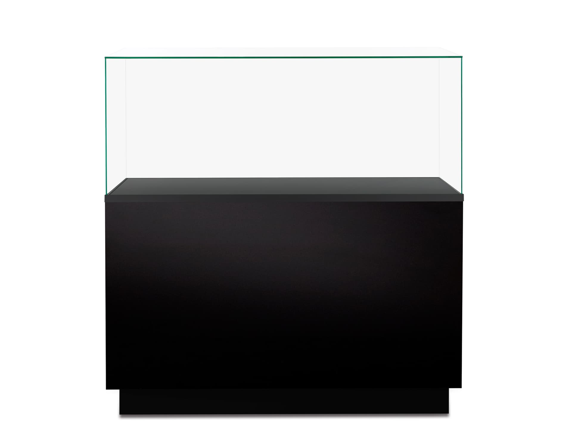 Frameless glass display cabinet made from sustainable materials