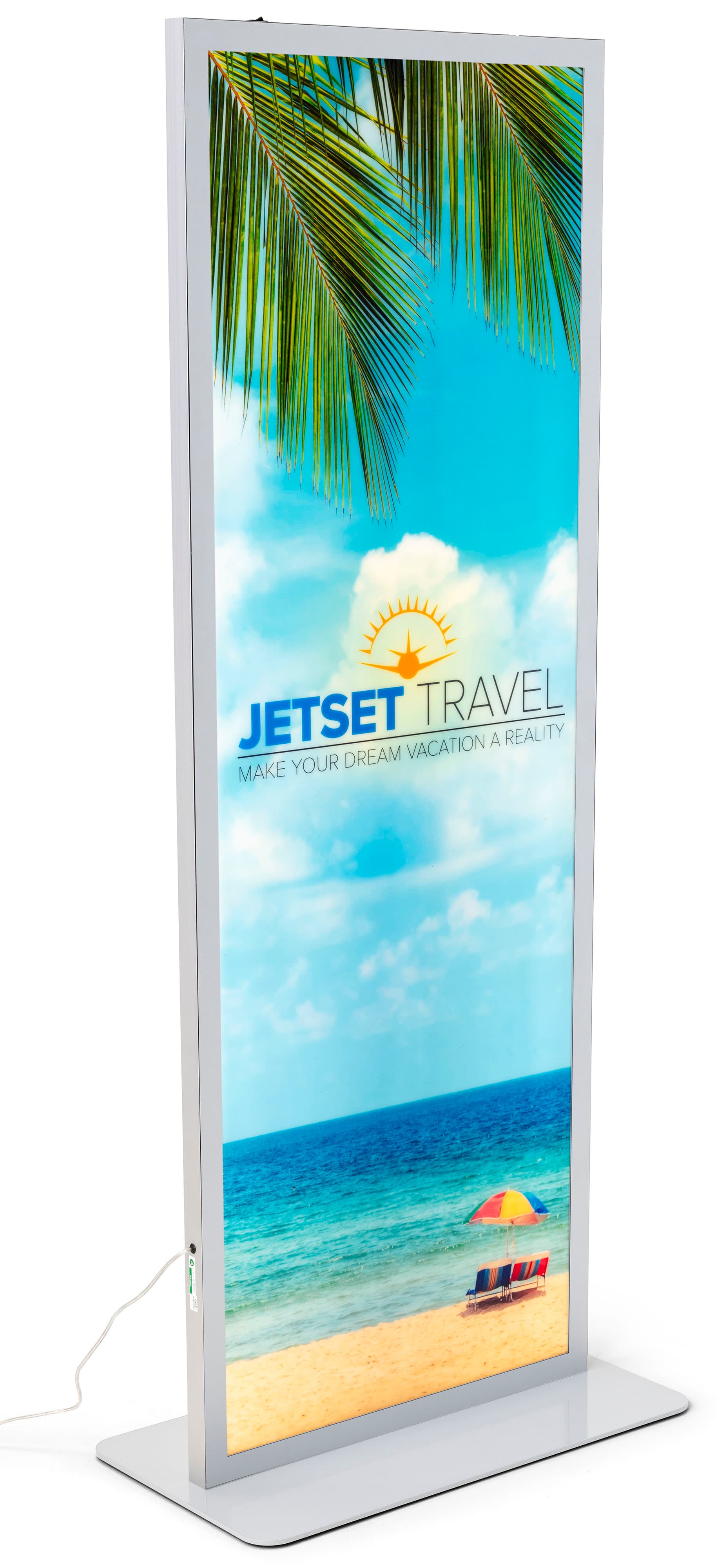 LED floor sign totem stand with backlit illumination