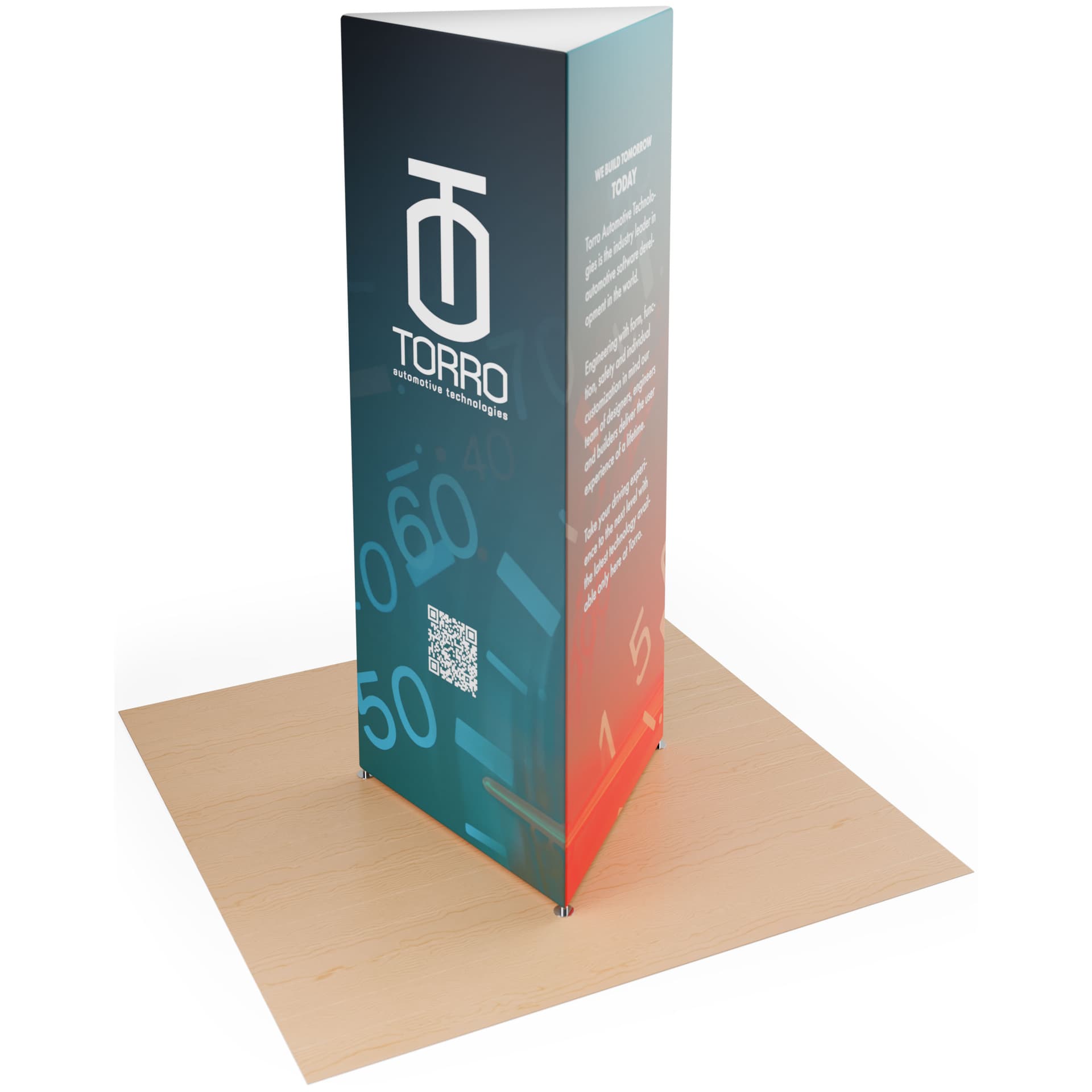 trade show display tower with custom printed SEG graphic