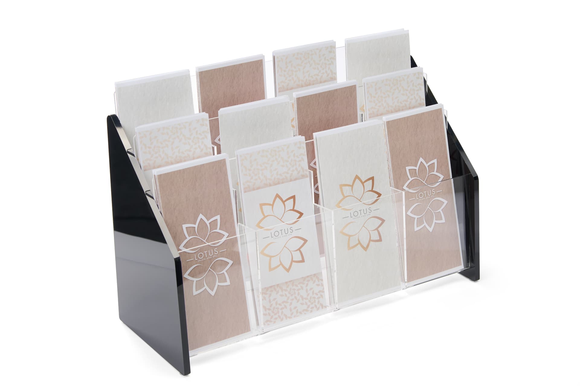Leaflet holder with 12 pockets