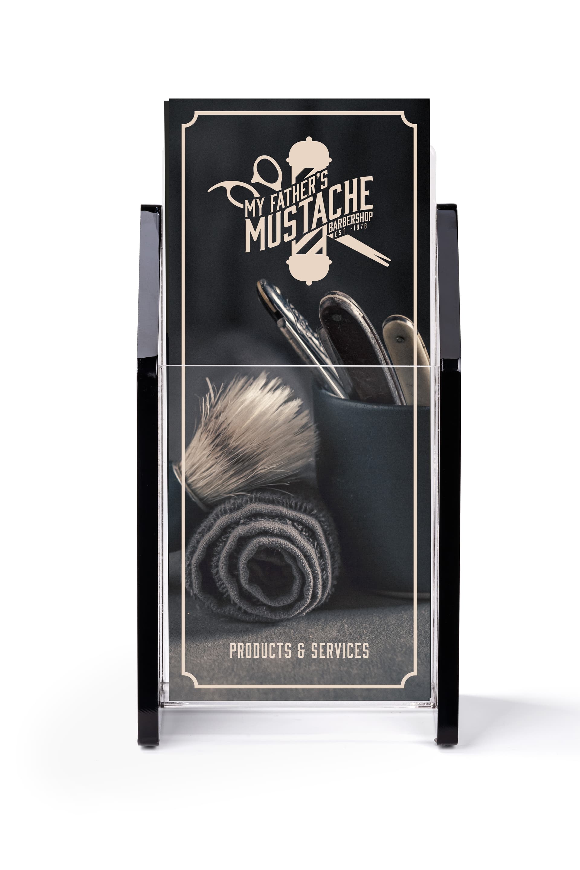 Tri-fold literature display for standard brochures