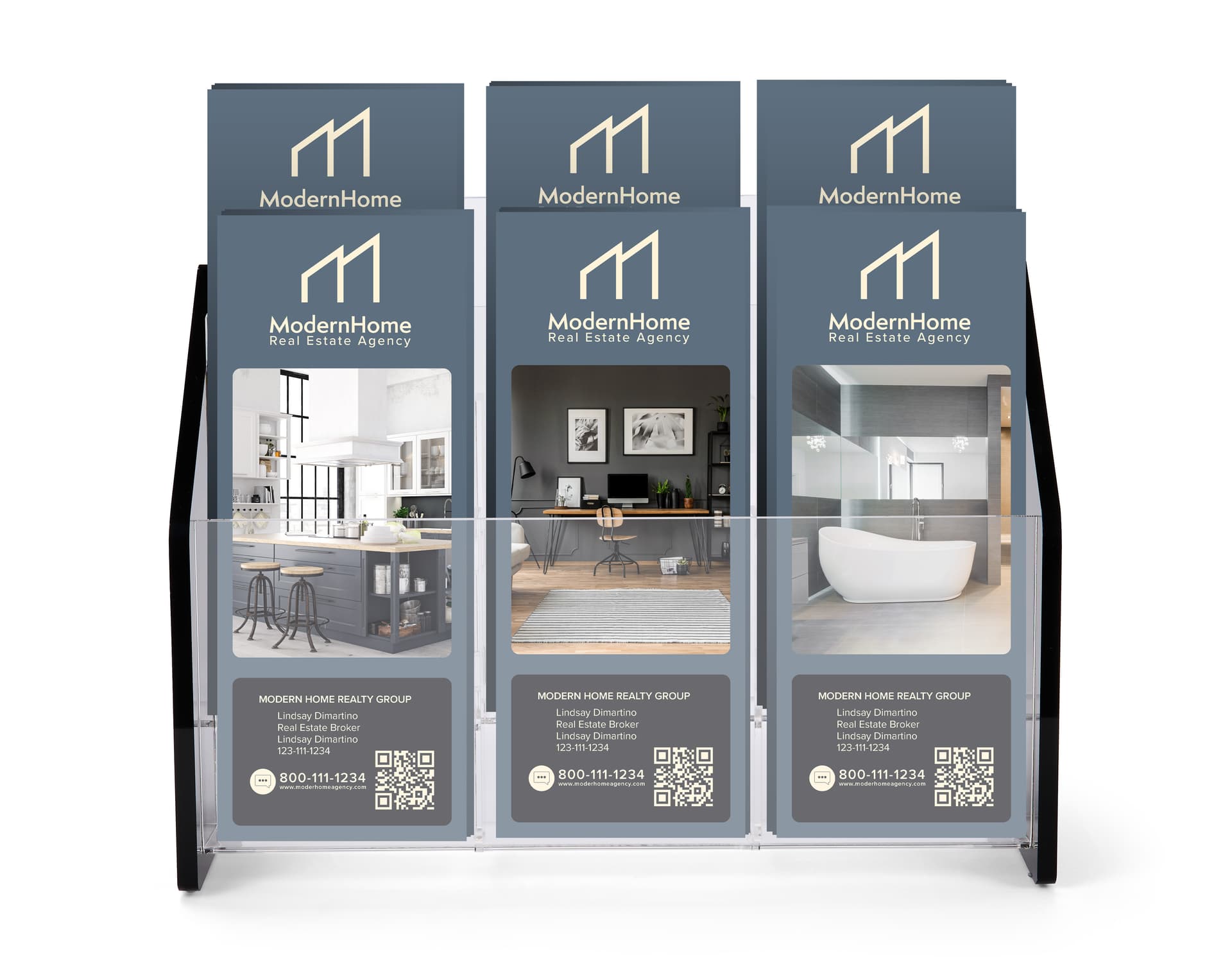 Recycled acrylic leaflet display for brochures
