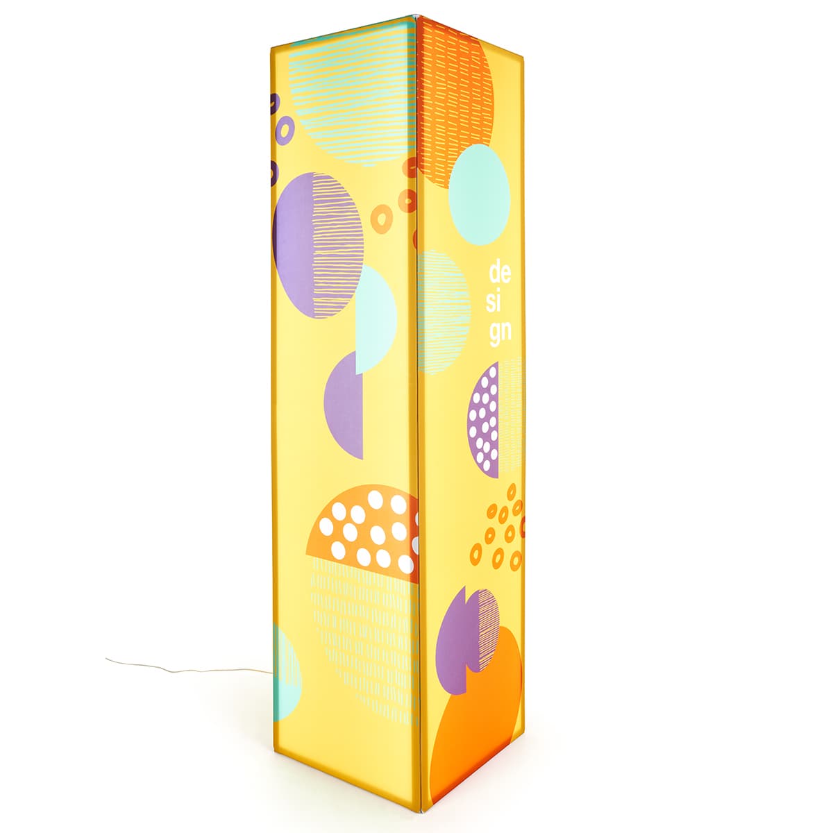 Illuminated 3D tower display with aluminum frame