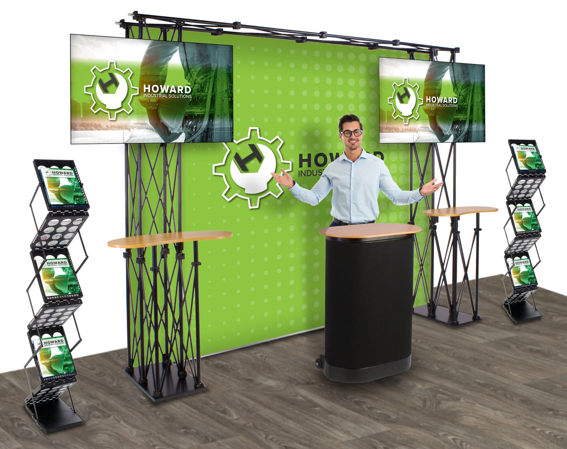 Truss trade show display with custom printed graphics