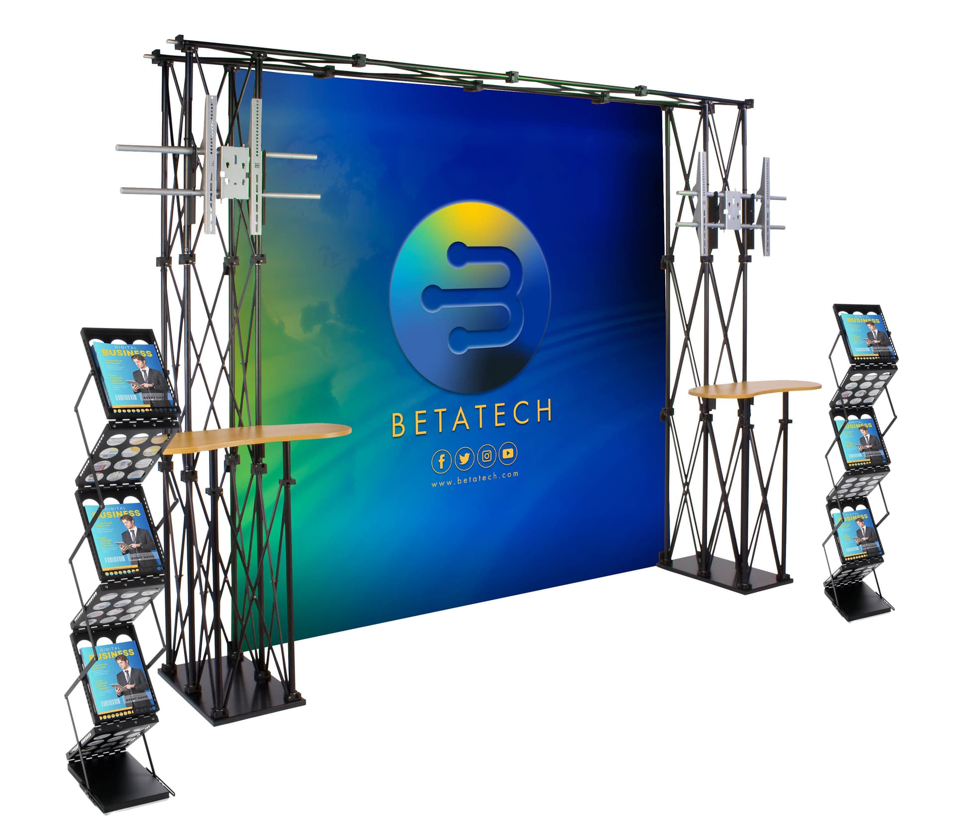 8 x 8 truss trade show display with tv brackets 