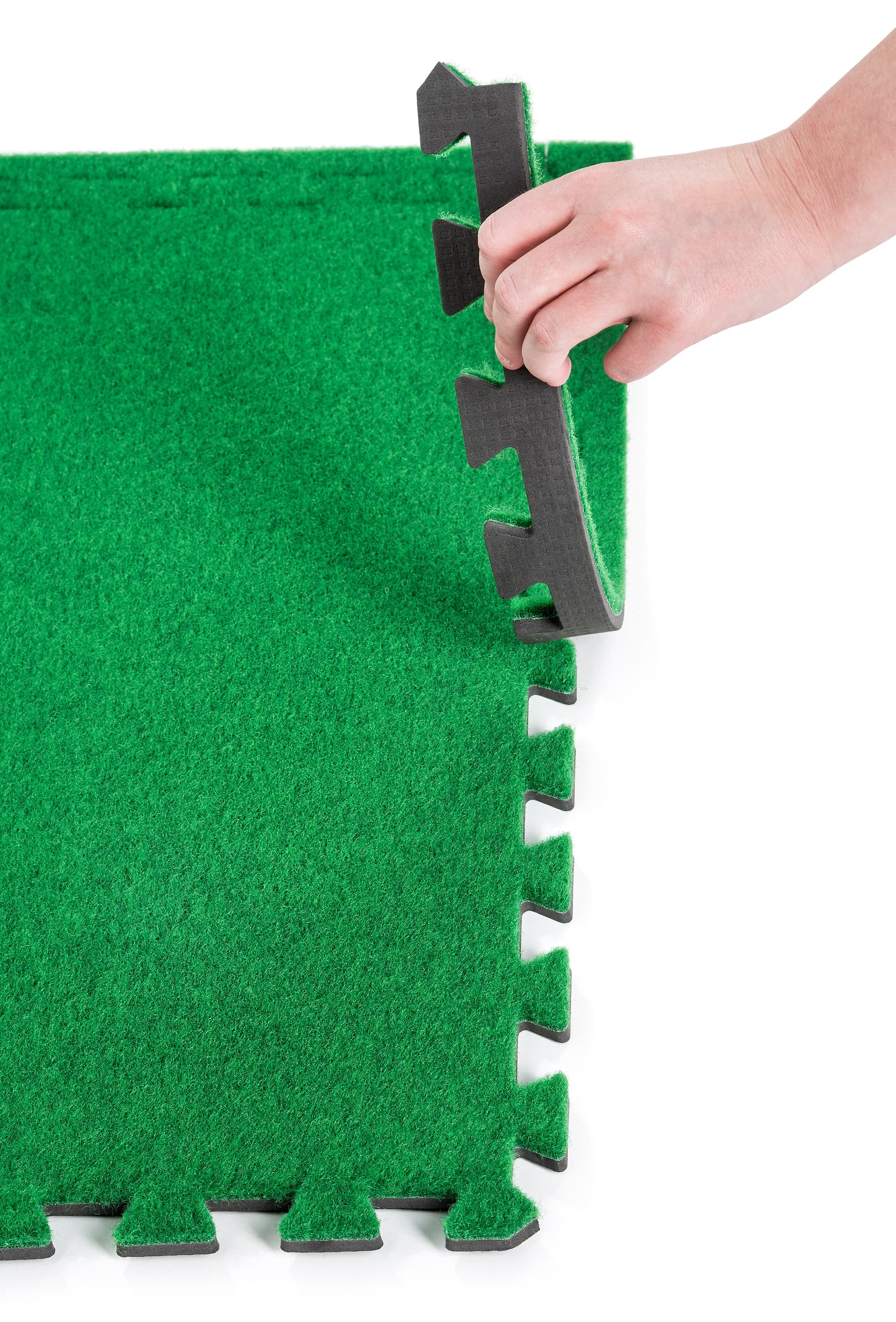 Soft turf carpet tiles with many configuration possibilities
